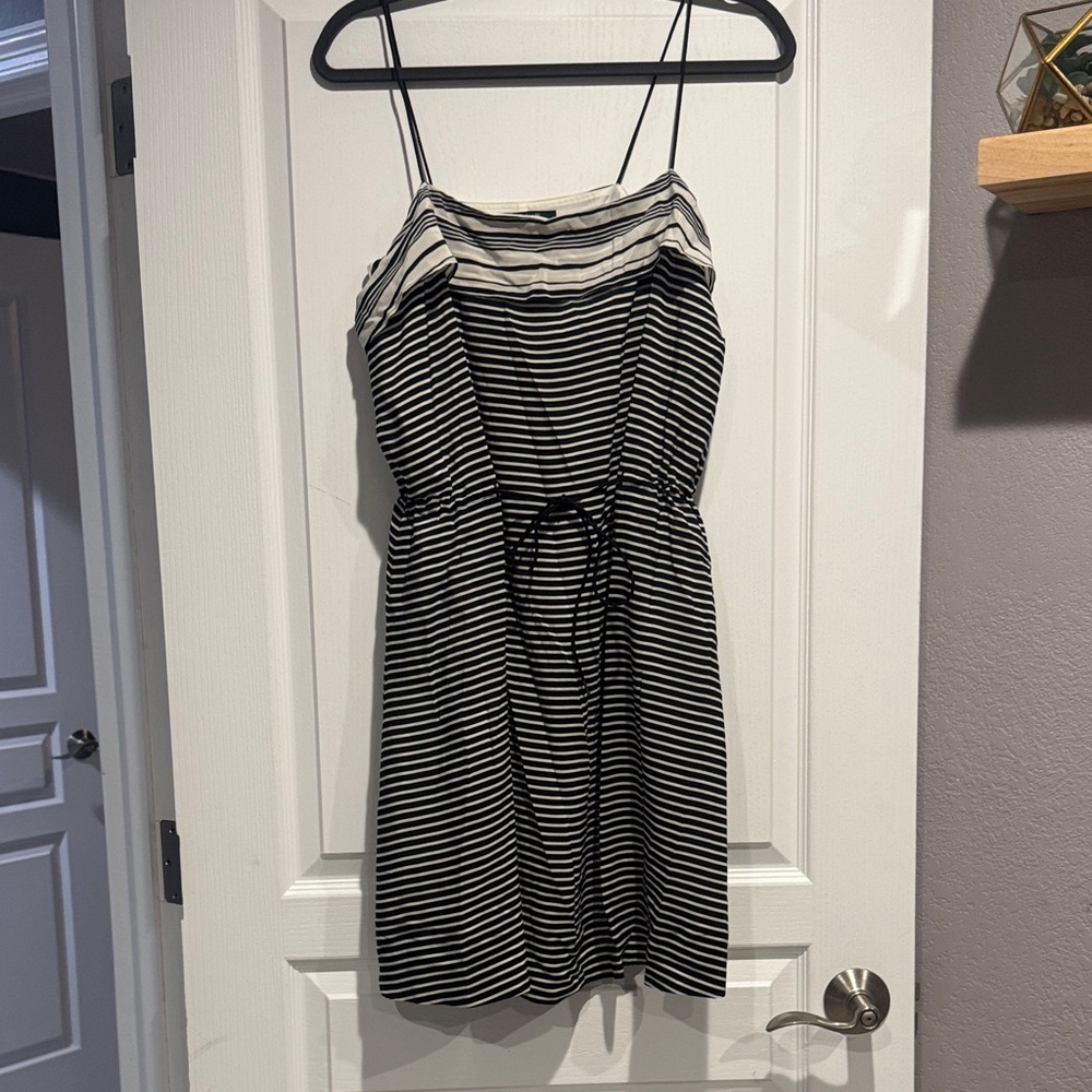 Madewell Black and White Striped Mini Dress